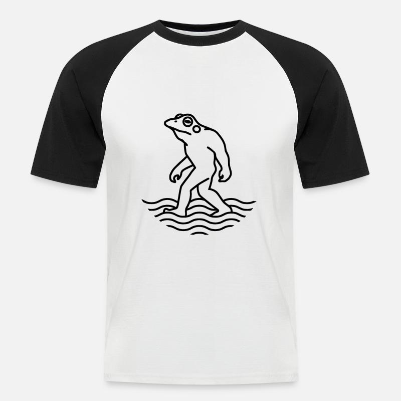 Frosch - Männer Baseball-T-Shirt - Weiß/Schwarz