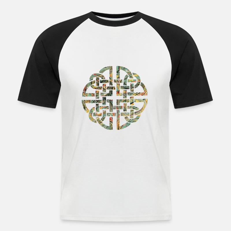 Celtic knot 8 e 200 - Men's Baseball T-Shirt - white/black