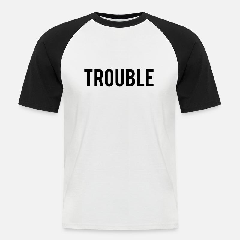 Double Trouble - Männer Baseball-T-Shirt - Weiß/Schwarz