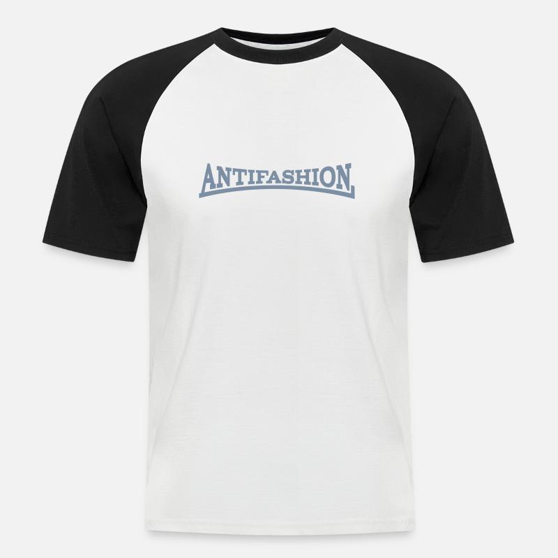 Antifashion - Männer Baseball-T-Shirt - Weiß/Schwarz