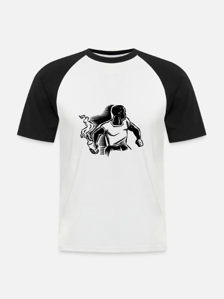 Molotov Cocktail - Men's Baseball T-Shirt - white/black