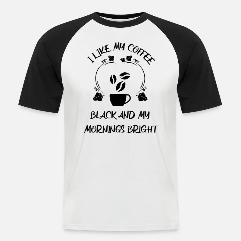 Kaffee Espresso Käffchen - Männer Baseball-T-Shirt - Weiß/Schwarz