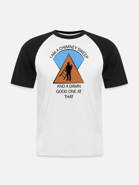 Schornsteinfeger Schlotfeger - Männer Baseball-T-Shirt - Weiß/Schwarz