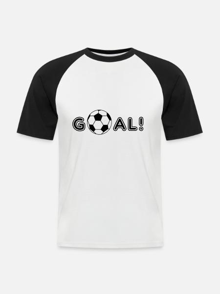 Football goal - Men's Baseball T-Shirt - white/black