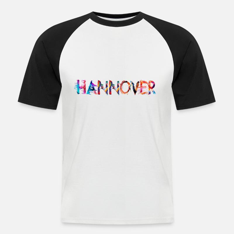 Hannover - Männer Baseball-T-Shirt - Weiß/Schwarz