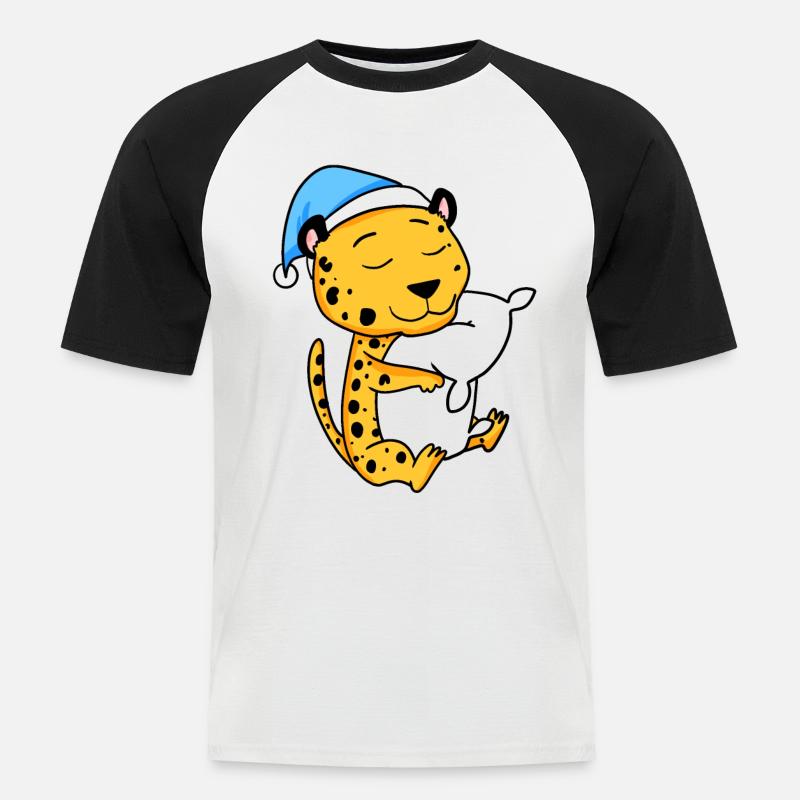 Gepard - Männer Baseball-T-Shirt - Weiß/Schwarz