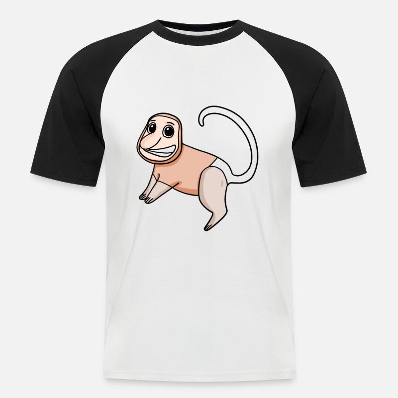 Proboscis Monkey Monkey Monkey - Men's Baseball T-Shirt - white/black