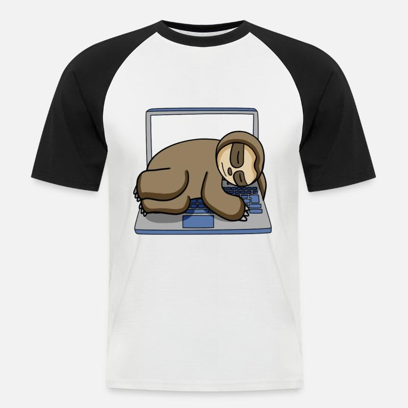 Computer Nerd Programmierer Geschenk - Männer Baseball-T-Shirt - Weiß/Schwarz