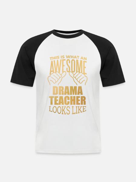 Drame Drame Drame - T-shirt baseball manches courtes Homme - blanc/noir