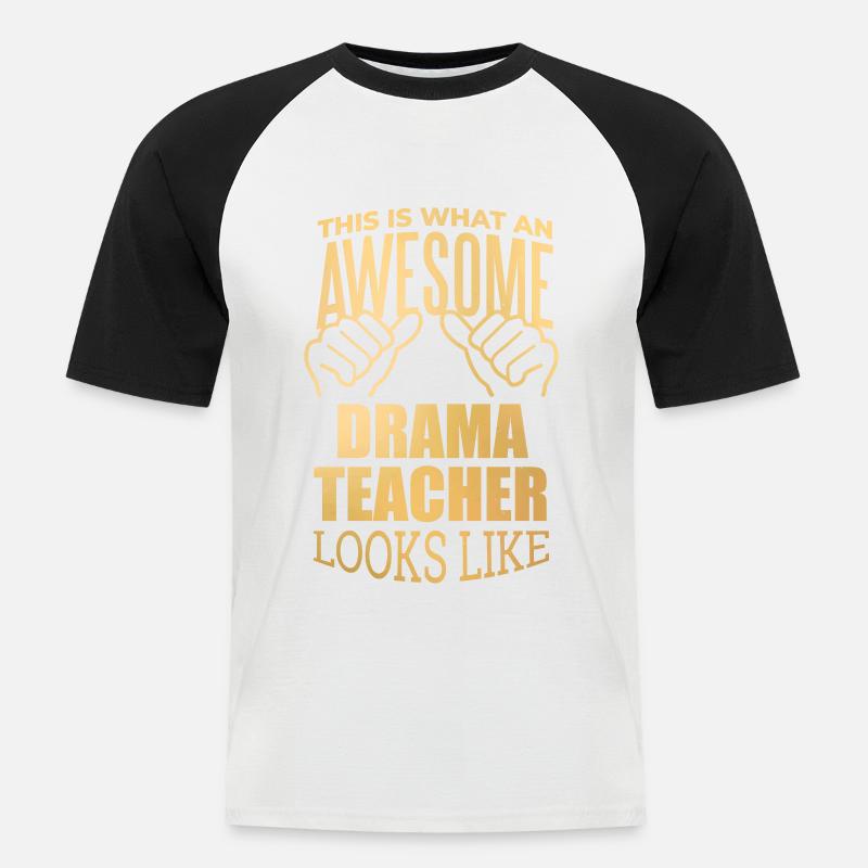 Drama - Männer Baseball-T-Shirt - Weiß/Schwarz