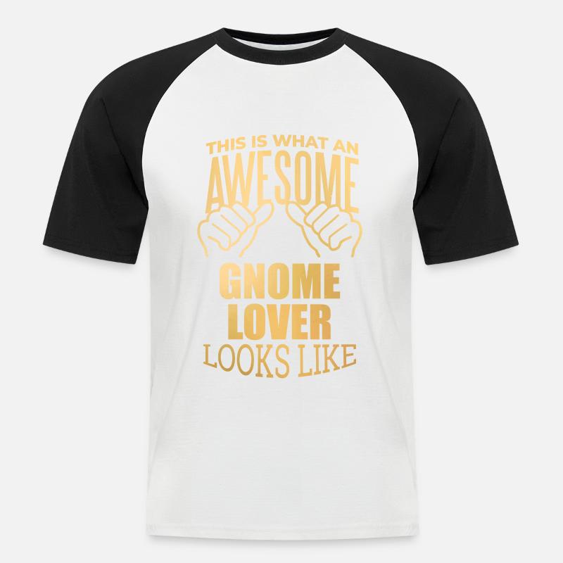 Gnom - Männer Baseball-T-Shirt - Weiß/Schwarz