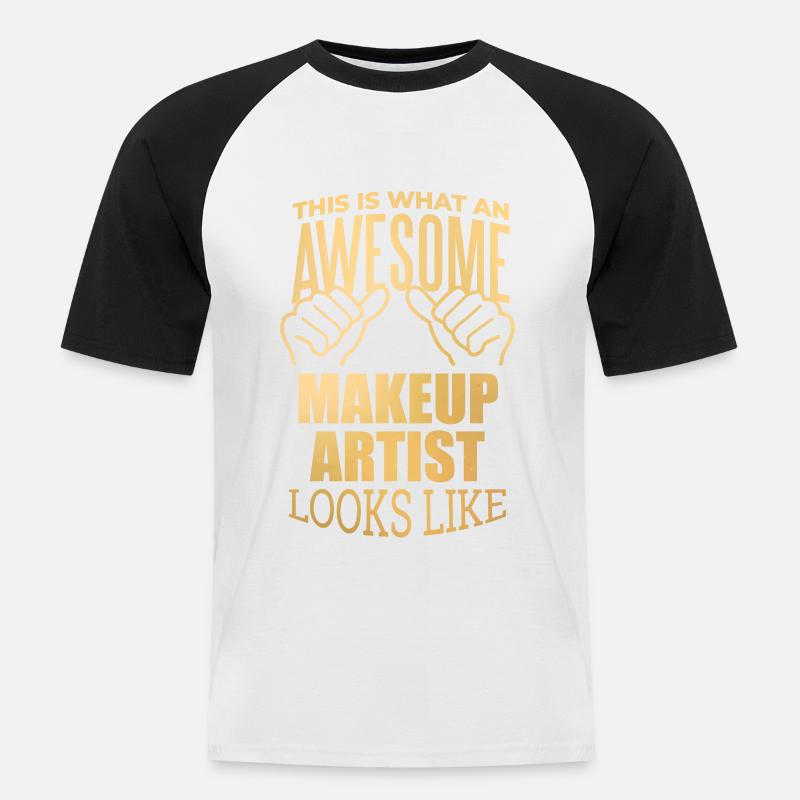 Schminke - Männer Baseball-T-Shirt - Weiß/Schwarz