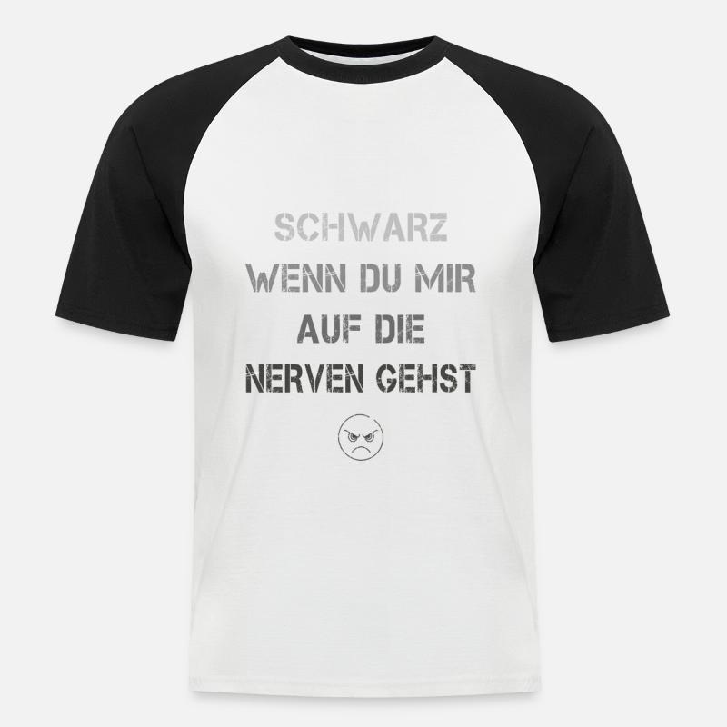 Färbt sich schwarz - Männer Baseball-T-Shirt - Weiß/Schwarz