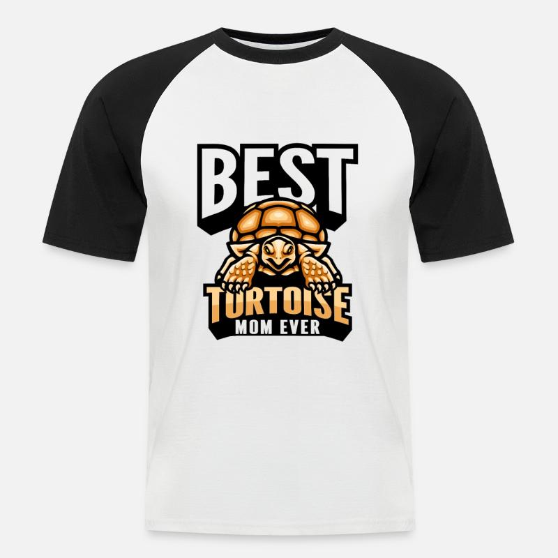 Landschildkröte - Männer Baseball-T-Shirt - Weiß/Schwarz