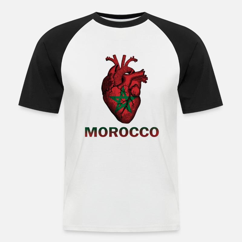 Morroco - Männer Baseball-T-Shirt - Weiß/Schwarz
