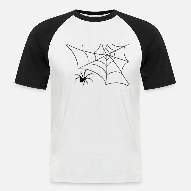Spinne - Männer Baseball-T-Shirt - Weiß/Schwarz