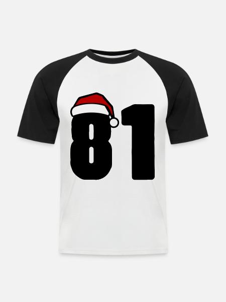 81 Number Christmas - Men's Baseball T-Shirt - white/black