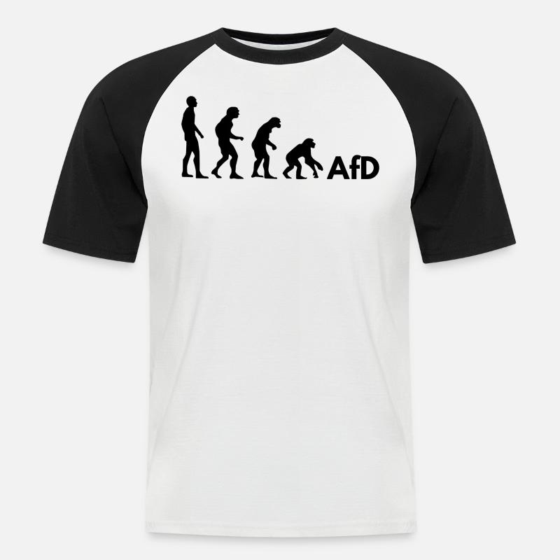 AfD Evolution - Männer Baseball-T-Shirt - Weiß/Schwarz