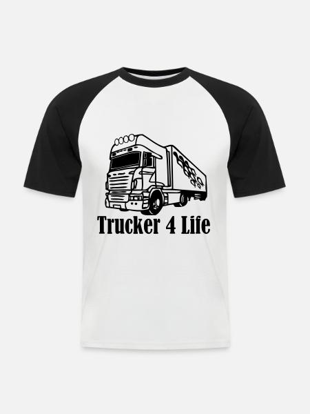 truck02 - T-shirt baseball manches courtes Homme - blanc/noir