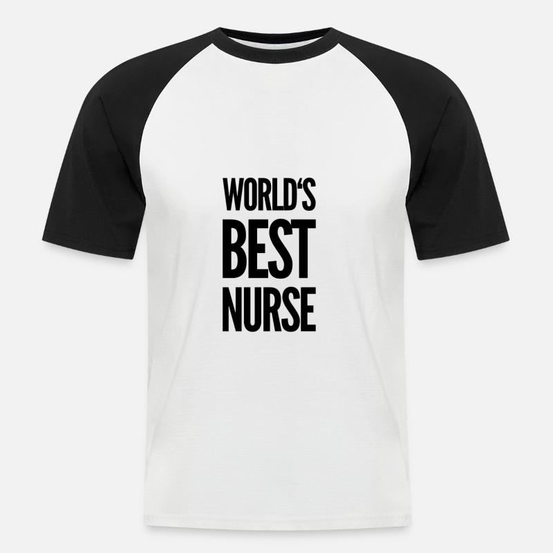 Krankenschwester Pflegerin Krankenpfleger Geschenk - Männer Baseball-T-Shirt - Weiß/Schwarz