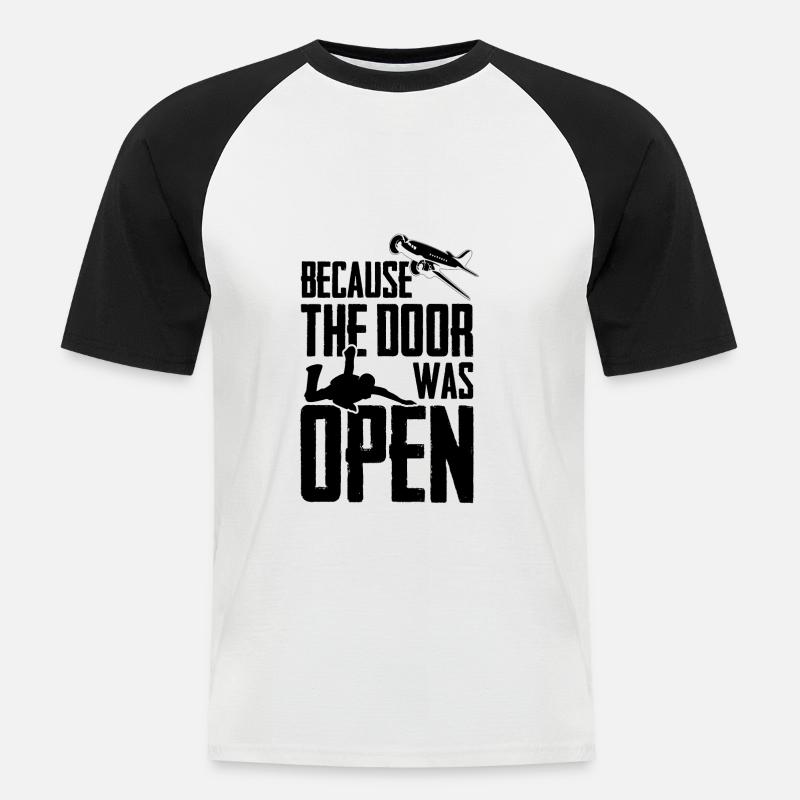 Skydiving | Skydive Skydiver Flugzeug Geschenkidee - Männer Baseball-T-Shirt - Weiß/Schwarz
