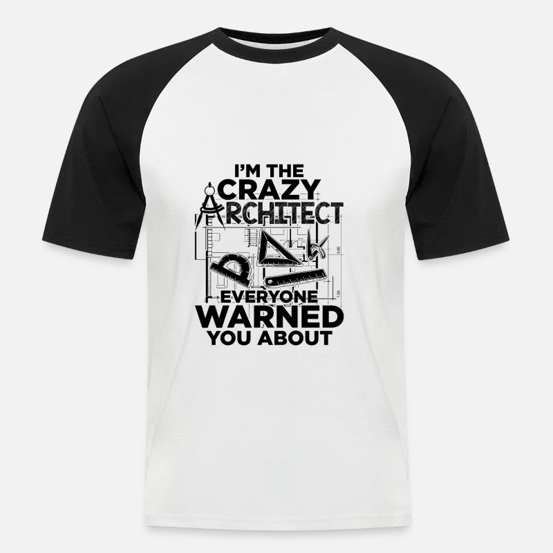 Profession d'architecte | Cadeau d'architecture d'architectes - T-shirt baseball manches courtes Homme - blanc/noir