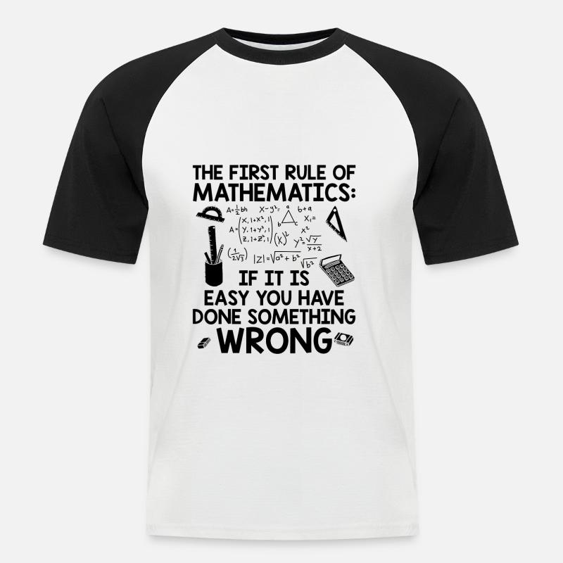 Mathematiker Studium | Mathe Mathematik Geschenke - Männer Baseball-T-Shirt - Weiß/Schwarz