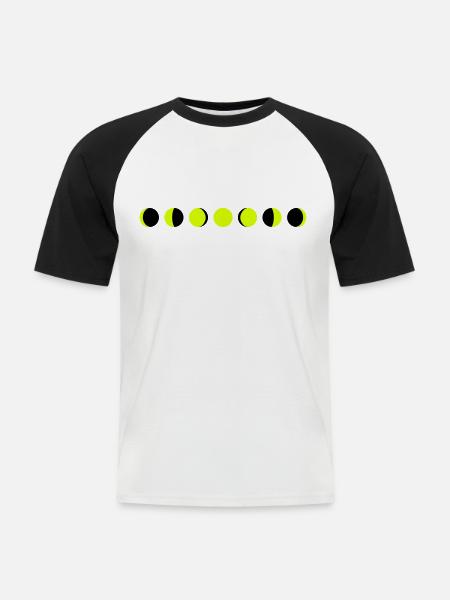 Mond, Mondphasen - Männer Baseball-T-Shirt - Weiß/Schwarz