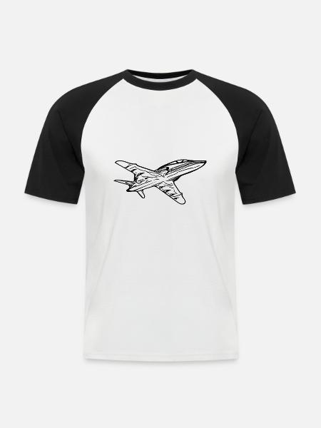 Jet Flieger Flugzeug - Männer Baseball-T-Shirt - Weiß/Schwarz