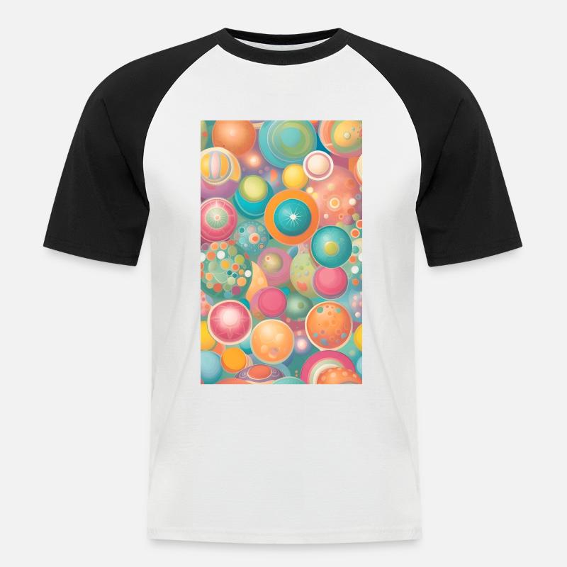 Mild circles & forms - Men's Baseball T-Shirt - white/black
