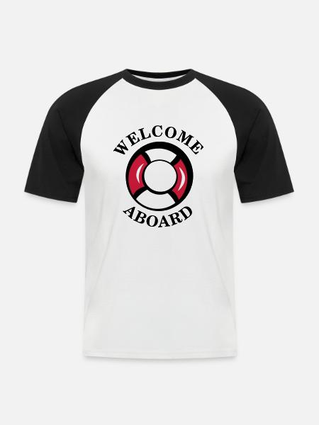 welcome_aboard - Men's Baseball T-Shirt - white/black
