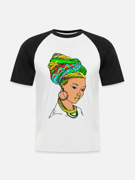 Mama africa - Men's Baseball T-Shirt - white/black
