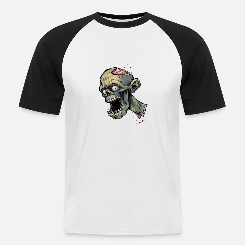 Zombie in einer Zombieapokalypse - Männer Baseball-T-Shirt - Weiß/Schwarz