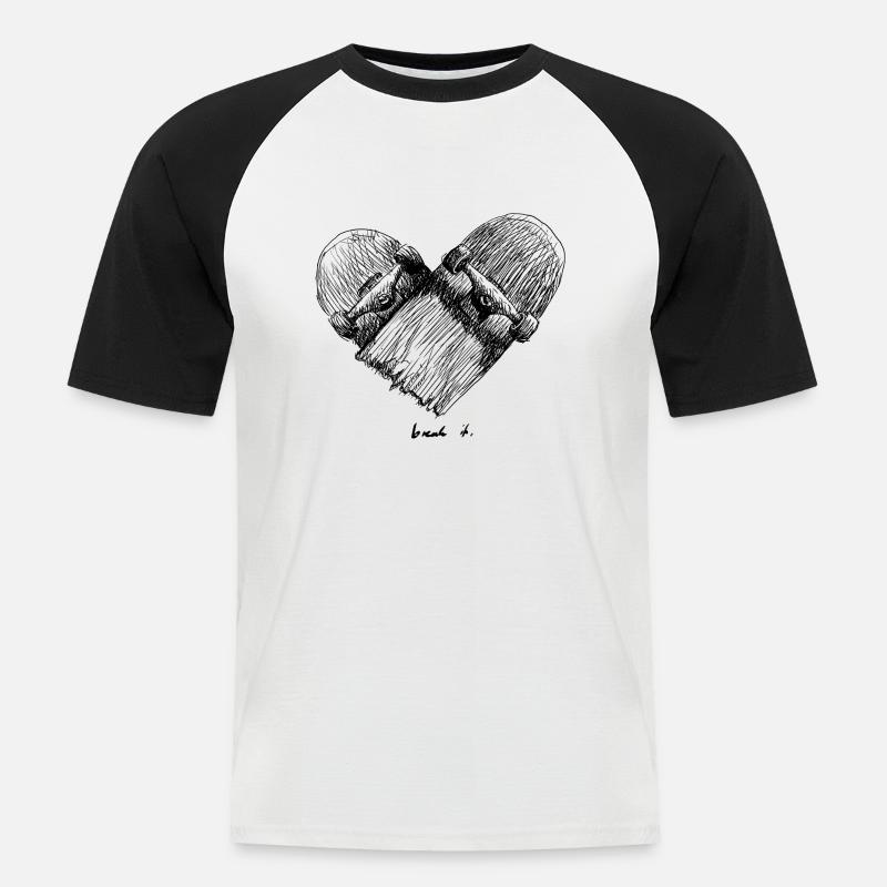 break it - Männer Baseball-T-Shirt - Weiß/Schwarz