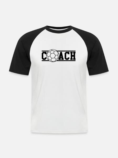 Handball Coach - Männer Baseball-T-Shirt - Weiß/Schwarz