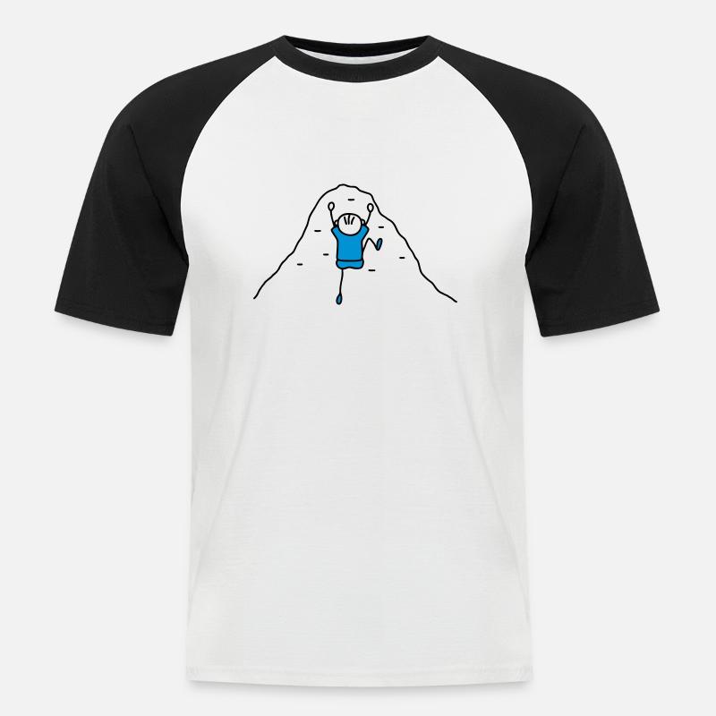 Klettern Kletterwand - V2 - Männer Baseball-T-Shirt - Weiß/Schwarz
