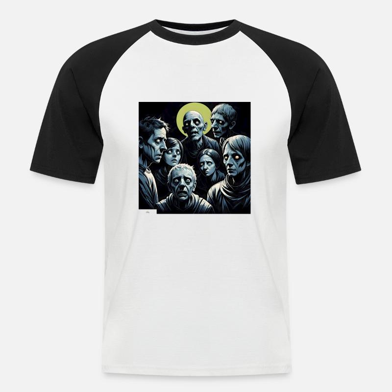 Düsterste Freunde - Männer Baseball-T-Shirt - Weiß/Schwarz