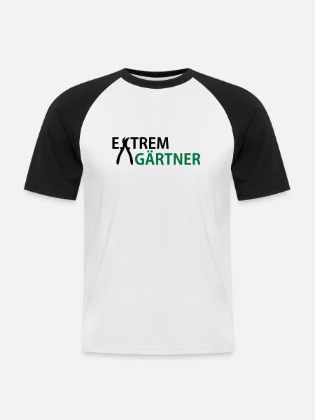 garten - Männer Baseball-T-Shirt - Weiß/Schwarz