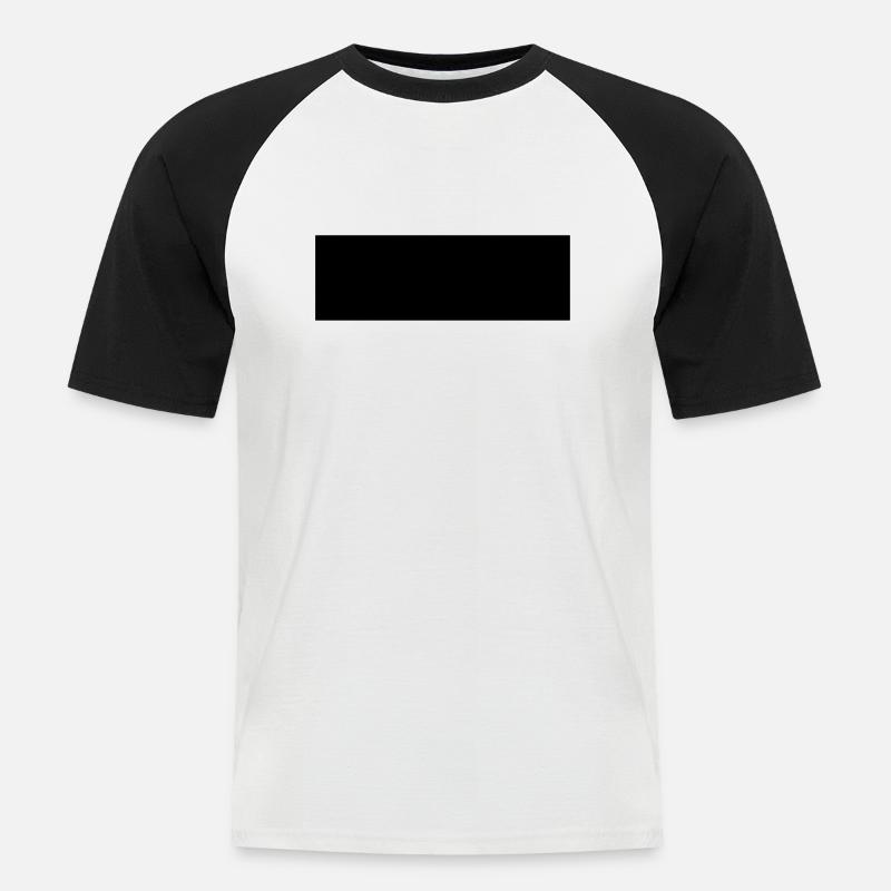 Rechteck - Männer Baseball-T-Shirt - Weiß/Schwarz