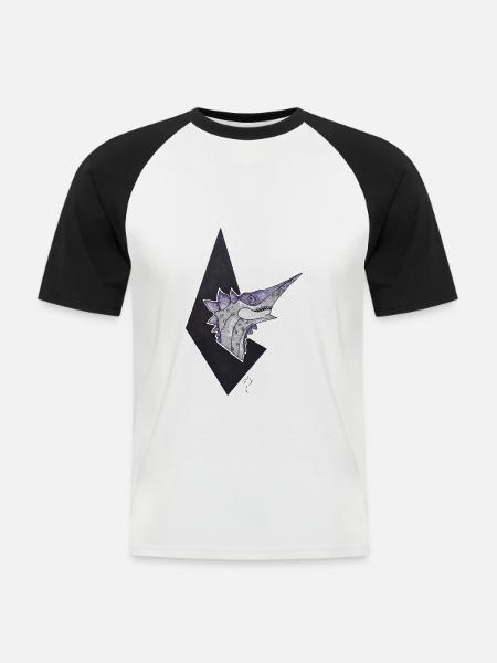 Chameleos - Männer Baseball-T-Shirt - Weiß/Schwarz