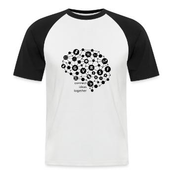 Smart science - Men's Baseball T-Shirt - white/black - Front - Nik (191cm)