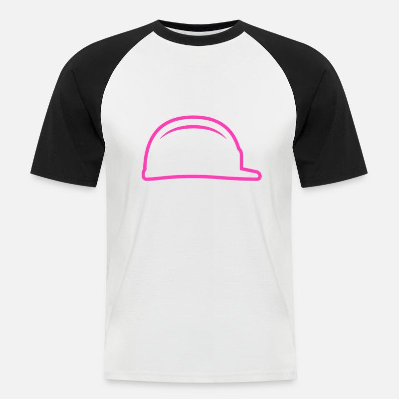 Bauhelm - Männer Baseball-T-Shirt - Weiß/Schwarz