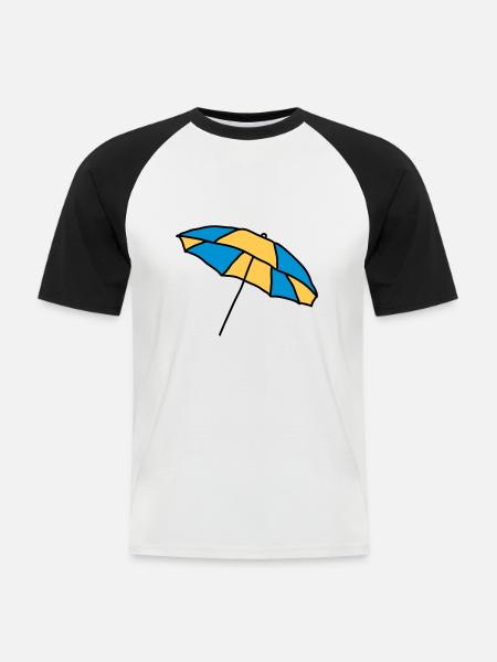 Sonnenschirm - Männer Baseball-T-Shirt - Weiß/Schwarz
