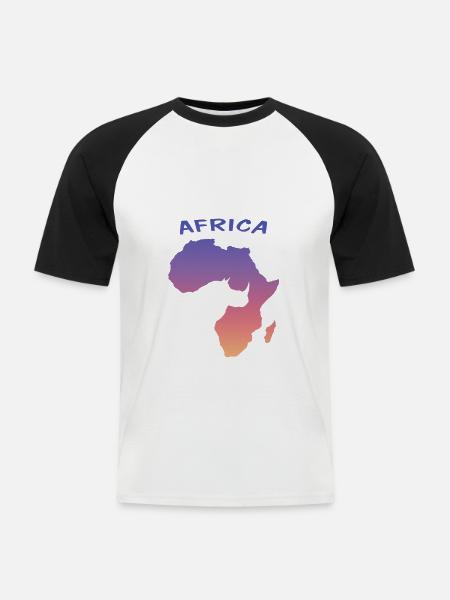 Africa - Männer Baseball-T-Shirt - Weiß/Schwarz