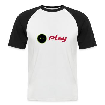 JOUER - T-shirt baseball manches courtes Homme - blanc/noir - Devant - Nik (191cm)