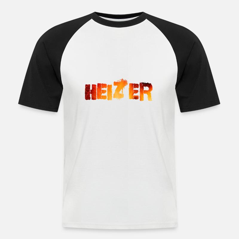 HEIZER – Beruf - Männer Baseball-T-Shirt - Weiß/Schwarz