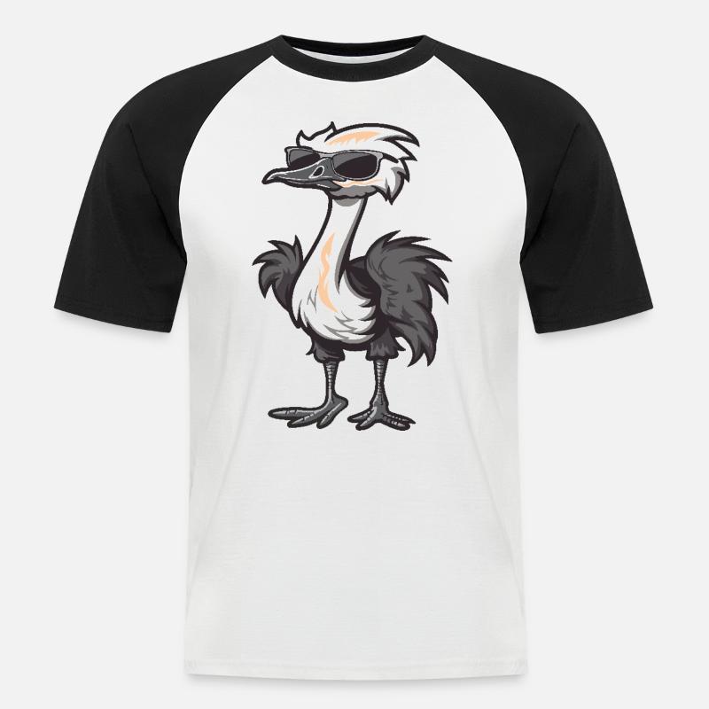 Strauß Cool Comic - Männer Baseball-T-Shirt - Weiß/Schwarz