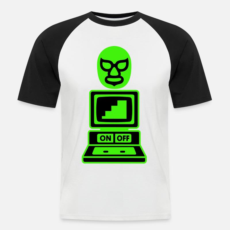 Computer Cult - Männer Baseball-T-Shirt - Weiß/Schwarz