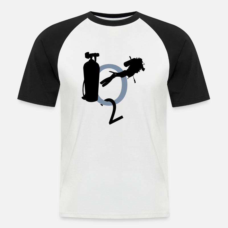 Diving - Männer Baseball-T-Shirt - Weiß/Schwarz