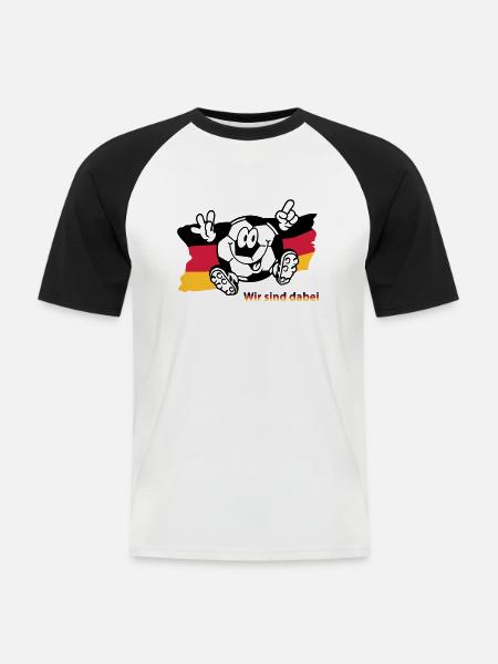 (ichdabei4) - Männer Baseball-T-Shirt - Weiß/Schwarz